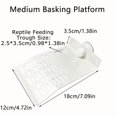 thumbnail image 1 of HLONK Turtle Basking Drying Resting Sun Platform Mat Dock with Ramp Suction Cup  Climbing Ladder for Amphibians and Reptiles  Fish Tank Decoration  White Color  Turtle Land Island Habitat, 1 of 6
