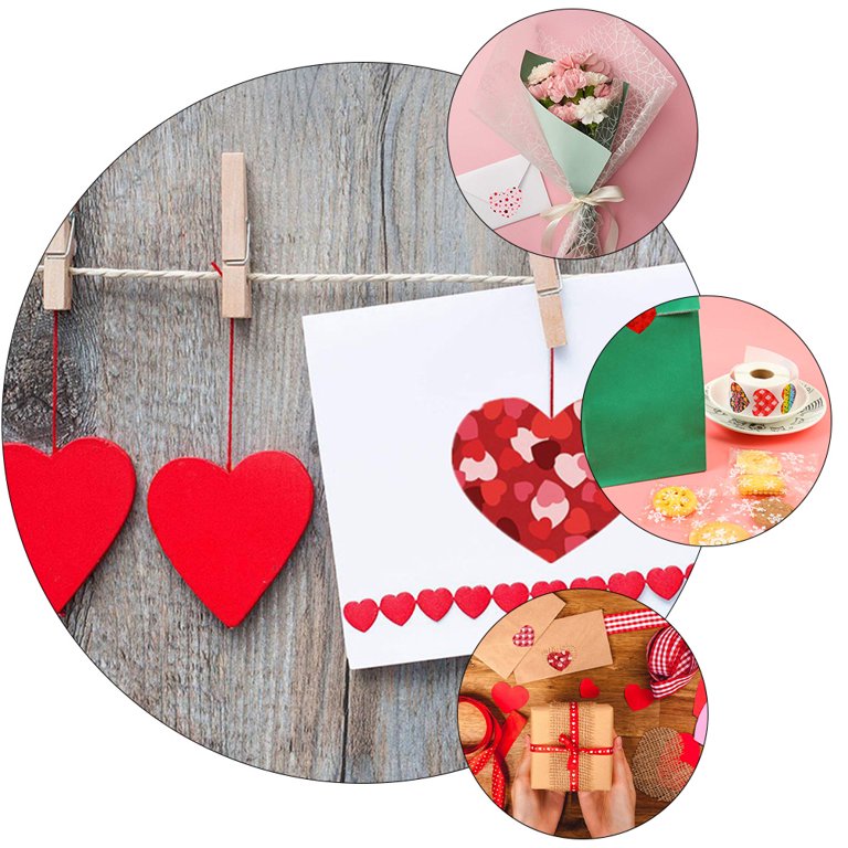 Royal Green Small Heart Stickers 1/2 inch Red Heart Sticker for Gift  Packaging and Party Favors on a Roll (13mm) - 1250 Pack 