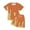 Orange, variant on Conairie Girls Clothes Set Two Piece Regular Fit Short Sleeve T Shirt and Shorts Kids Cute Color Block Versatile Summer Soft Casual Outfit Set Black 4-5 Y