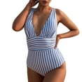 thumbnail image 1 of B91xZ Women's One Piece Swimsuits Tummy Control Ruched Bathing Suit 1 Piece Swimwear,Blue M, 1 of 5