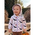 thumbnail image 6 of RUINIXCW Toddler Girl Halloween Jacket Pumpkin Ghost/Flower Bat Print Hooded Long Sleeve Coat Zipper Outerwear, 6 of 9
