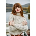 thumbnail image 6 of SAOL Aran Women's Irish Sweater 100% Merino Wool Fisherman Cable Knit Turtleneck Pullover Made in Ireland, 6 of 11