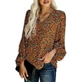 thumbnail image 4 of Chemises à Manches Ballon Casual V Neck pour Femmes Tops, 4 of 6