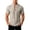 Khaki, variant on Men's Vintage Lace Up Shirts Pure Linen Stand Collar Short Sleeve Tops Medieval Pirate Viking Halloween Casual Shirts Khaki M