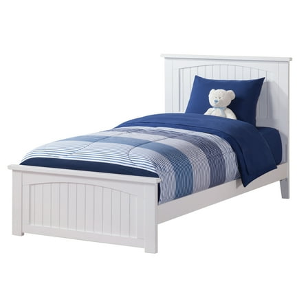Queen Bed Frame Victorian Style White - Cottage Bed with Footboard - Durable Bedroom Furniture