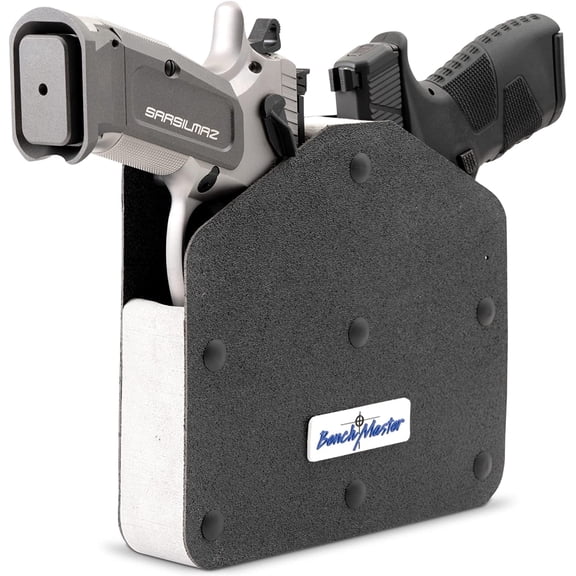 Benchmaster Two Gun Storage Rack, Foam Organizer for Safe Storage, Holds 2 Handguns, Protective Cushion Design, Black