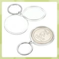 thumbnail image 5 of Plastic Coin Holder Keychain, 4Pcs Round Coin Case with Key Ring Medallion Holder for Coins Jewelry, Silver, 5 of 5
