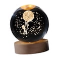 thumbnail image 4 of Lámpara de noche con bola de cristal 3D, luz de noche, base de madera, decorativa Luna, 4 of 9