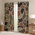 thumbnail image 2 of Castle Fairy Camo Camper Pattern Black Out Curtains for Adults, Camouflage Art Curtains Pack of 2 (42x63 Each) for Bedroom, Brown Green, 2 of 6