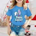 thumbnail image 2 of Icvfdpl T-Shirts pour Filles Rentrée des Classes, Enfants Pâques Col Rond Manches Pétales Couleur Unie T-Shirts Confortables pour Usage Quotidien 10-11 Ans, 2 of 4