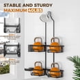 thumbnail image 4 of REINHARDT Shower Caddy Hanging for Handheld Showerheads Adjustable Split Shower Caddy, Rustproof Shower Organizer with Hooks for Razors Over the Head Caddy with Soap Holder Bathroom Accessories, Blac, 4 of 4
