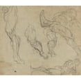 thumbnail image 2 of Jacopo Tintoretto 17x15 Gold Ornate Wood Frame and Double Matted Museum Art Print Titled - Figures and Legs (Verso) (1575-1580), 2 of 4