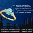 thumbnail image 2 of Gem Stone King 10K Yellow Gold Blue Apatite and Lab Grown Diamond Engagement Ring for Women | 1.74 Cttw | Oval 8X6MM | Gemstone Birthstone | Size 7, 2 of 6