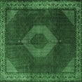 thumbnail image 1 of Ahgly Company Indoor Square Medallion Emerald Green Traditional Area Rugs, 7' Square, 1 of 4