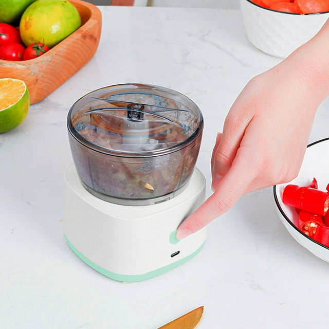 Electrodomésticos: Triturador de alimentos, robot de cocina pequeño recargable, limpieza con un solo botón, triturador de ajo portátil de 300 ml, fácil de usar para comida de bebé, electrodomésticos d