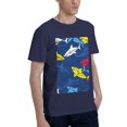 thumbnail image 2 of Bingfone Cartoon Shark Men'S Loose Fit Short-Sleeve Pocket T-Shirt, 2 of 7