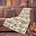 thumbnail image 6 of Rustic Western Desert Sketch Cowboys Horses Artistic, Rustic Farmhouse Horse Scene, Warm Flannel Blanket for Ranch House and Living Room, Horse Lovers Housewarming Gift, Rustic Home Decor, 6 of 9