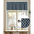 thumbnail image 7 of Moroccan Valances for Windows Navy Blue Geometric Farmhouse Abstract Modern Valance Rod Pocket Light Filtering Short Window Treatments Curtains for Kitchen Bathroom Living Room Bedroom, 42 x 12 Inch, 7 of 7