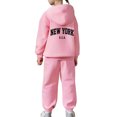 thumbnail image 7 of 10-11 Years Boy's 2 Piece Outfit Hoodie Pullover and Sweatpants Casual Pants Sweatsuits Dailywear Set 12-24 Months 2T 3T 4T 5T,Pink, 7 of 7
