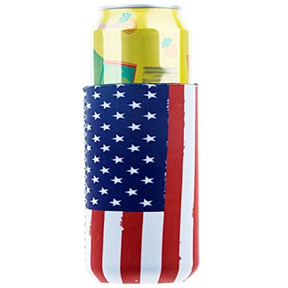 American Flag Can Cooler Sleeve Independence Day Insulator Sleeve Patriotic Beer Can Sleeve July 4th Bottle Sleeve Neoprene Drink Cooler Sleeve