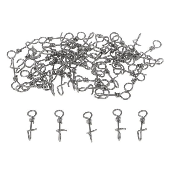50pcs/pack Flexible Fishing Clips Quick Change Fishing Snaps Swivels 15mm
