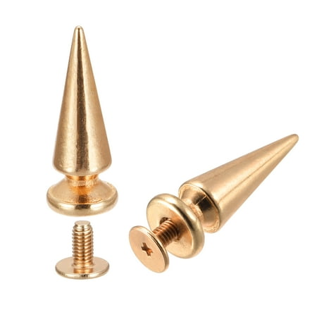 

10x26mm Screw Back Rivets Solid Leather Studs Gold Tone 20 Sets