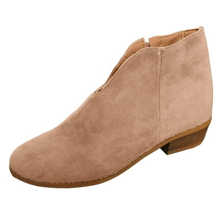 

Women s Fall/winter Vintage Solid Color Heel Pointed Ankle Boots