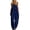 Dark Blue #45, variant on Womens Jumpsuit Crew Neck Sleeveless Zipper Color Block Rompers Loose Retro Wide Leg Overalls with Pockets Wine S