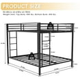 thumbnail image 2 of Harper & Bright Designs Queen Size Iron Bunk Bed with Ladder, Queen Over Queen Metal Bunk Bed Frame with Safety Rails for Bedroom, Black, 2 of 11