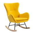 thumbnail image 5 of Rocking Chair Nursery, Velvet Fabric Rocking Chair with Padded Seat Cushion and High Backrest, Comfy Accent Glider Chair, Modern Small Rocking Chair for Nursery, Living Room, Bedroom, Yellow, 5 of 8