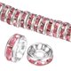 thumbnail image 1 of Paquete de 200 cuentas espaciadoras rondelle, cuentas sueltas de cristal de rhinestone checo de 0.31 pulgadas/8mm [Rosa Claro], 1 of 6