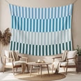 thumbnail image 2 of Colorful Stripe Tapestry for Bedroom Wall Hanging Tapestry, Modern Teal Blue Green Vertical Striped Ceiling Backdrop Tapestries Poster Blanket Wall Decor for Teens Room Living Room Dorm 55" x 73", 2 of 8