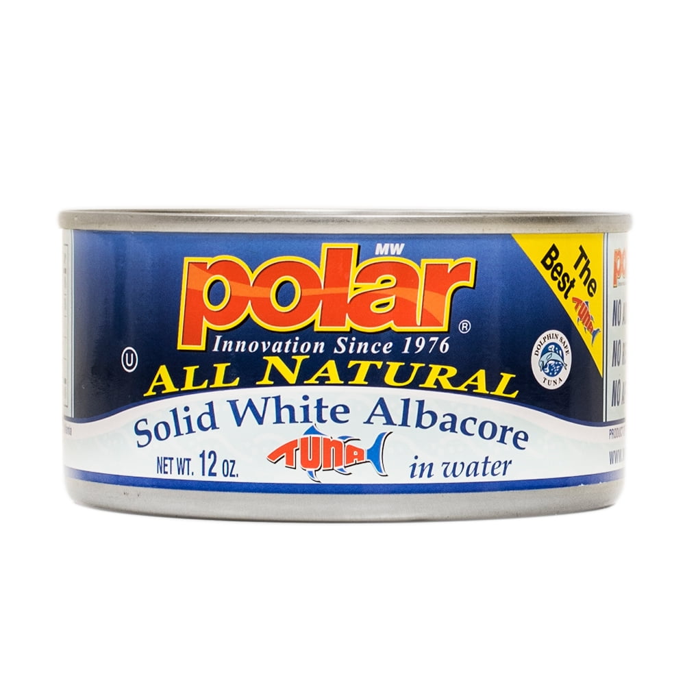 (12 pack) Polar, Solid White Albacore Tuna in Water, Wild-Caught, 12 oz Can, All Natural, Kosher, GMO-Free