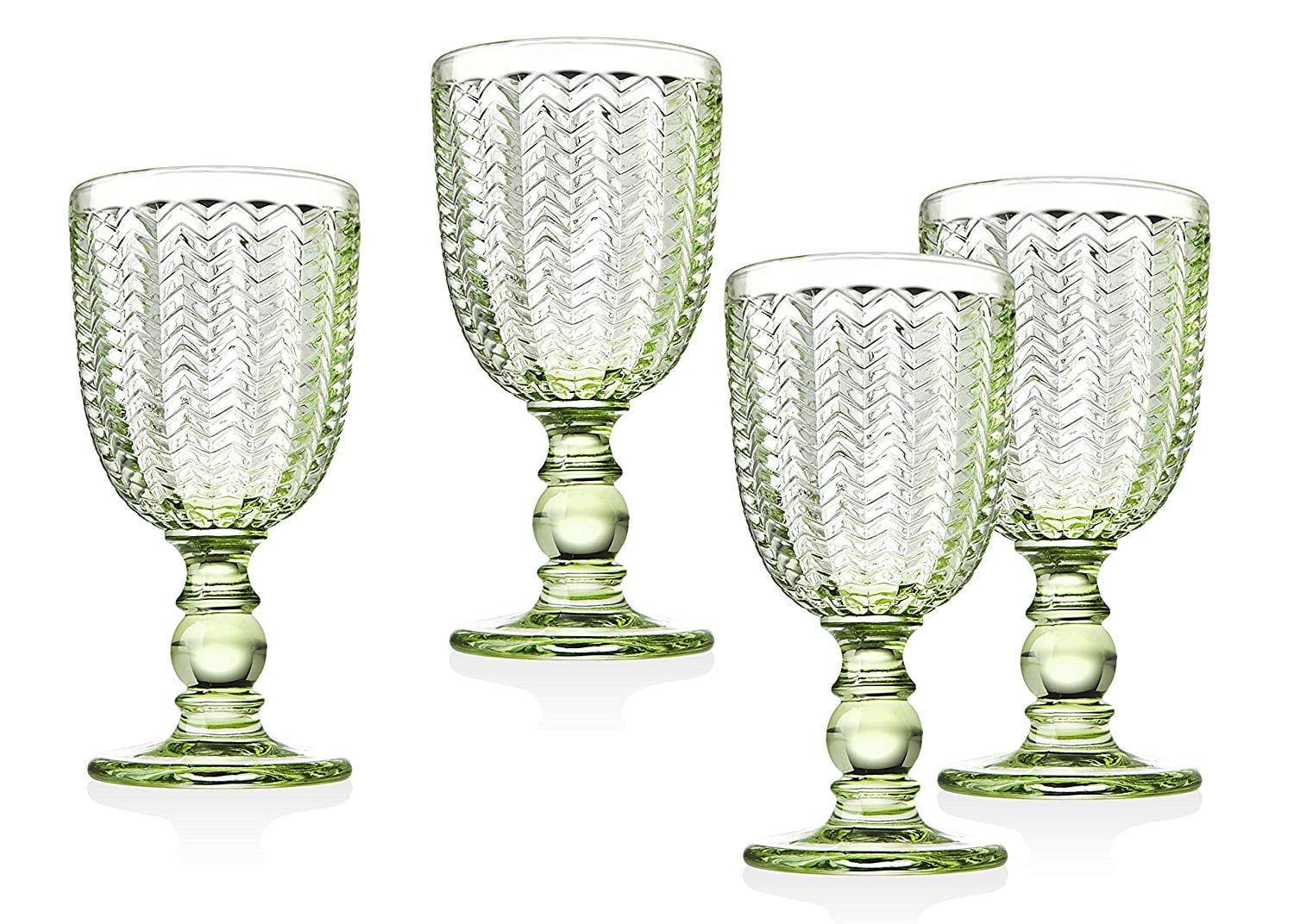 Twill Green Set of 4 Red Wine Glasses 10 oz