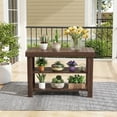 thumbnail image 2 of EDX 3 Tier Bamboo Shoe Rack Bench, 11.3'' x 19.7'' x 18'' Storage Seat Organizer with 286lb Capacity for Entryway,  Bedroom and Living Room,  Brown, 2 of 9