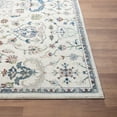 thumbnail image 5 of Laddha Home Designs 2.25' x 8.75' Floral Damask Area Throw Rug Runner - Cream and Blue, 5 of 7