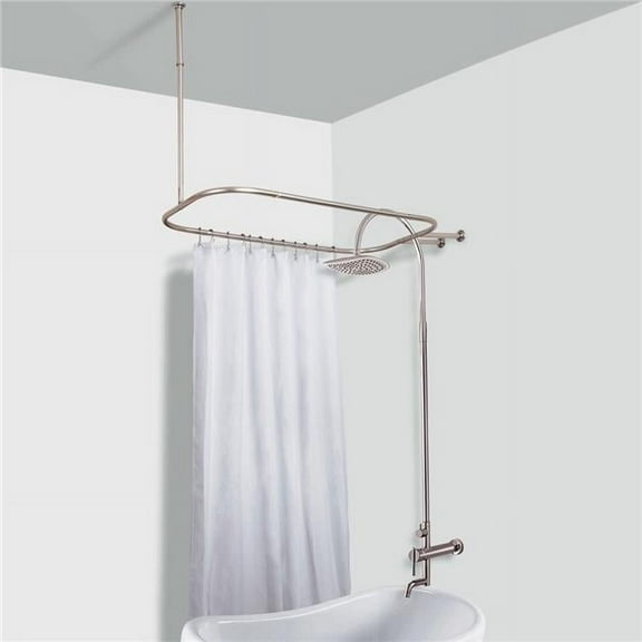 FurnOrama 24” to 30” Adjustable Curved Shower Curtain Rod, Nickel