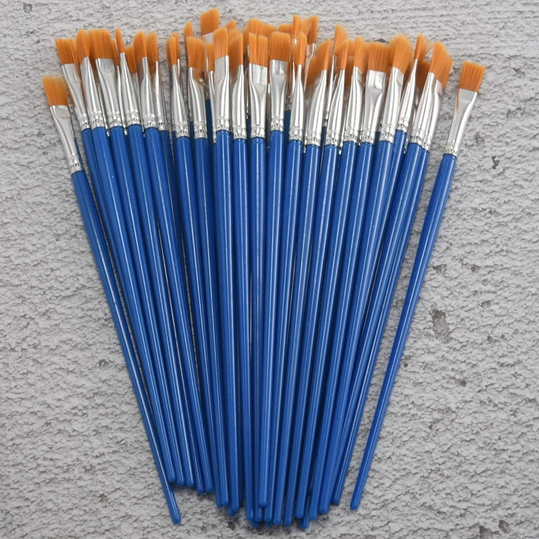 100 Pcs Flat Paint Brushes Small Brush Bulk for Detail Painting Craft Art  Gift