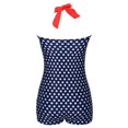 thumbnail image 5 of Plus Size Women One-Piece Swimsuit, Halterneck Bandage Swimwear, Swimming Costume Padded Push-up Bra Swimming Bathing Suit, 5 of 5