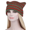 thumbnail image 4 of Tuque d'Hiver à Oreilles de Chat, Chaude, Tricotée, Douce, Extensible, Épaisse, Mignonne, pour Temps Froid, Bureau, Française, 4 of 4