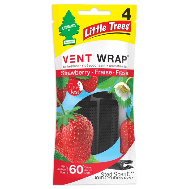 Little Trees Air Freshener Vent Wrap Strawberry 4Pack