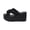 Black, variant on Women's Platform Wedge Sandals Chunky High Heel Slip-On Espadrilles Open Toe Dressy Summer Shoes Beach Vacation Slides with Ankle Strap for Casual Outings & Evening Events