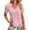 D398/Pink, variant on Afdoent Womens T Shirts Summer Vest Loose Pleated Square Neck Short Sleeve Top Curved Hem Loose Large Size Top Fashion Clothes For Women
