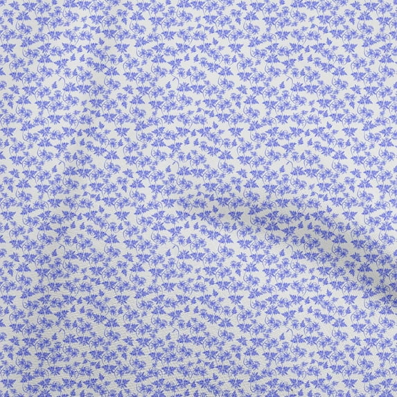 oneOone Cotton Jersey Bluish Violet Fabric Floral Craft Projects Decor Fabric Printed By The Yard 58 Inch Wide