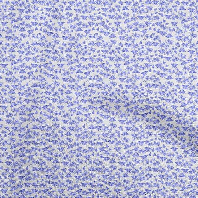 oneOone Polyester Spandex Bluish Violet Fabric Floral Sewing Craft Projects Fabric Prints By Yard 56 Inch Wide