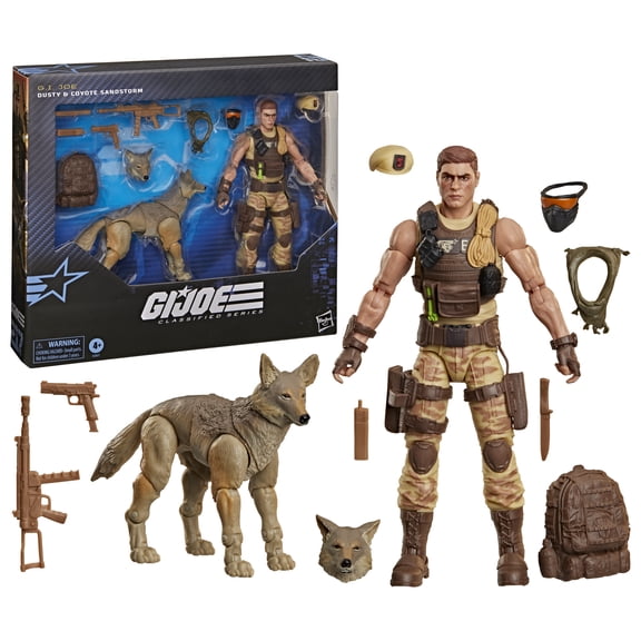 G.I. Joe Classified Series 217, Dusty & Coyote Sandstorm, 6 Inch Action Figure and Pet