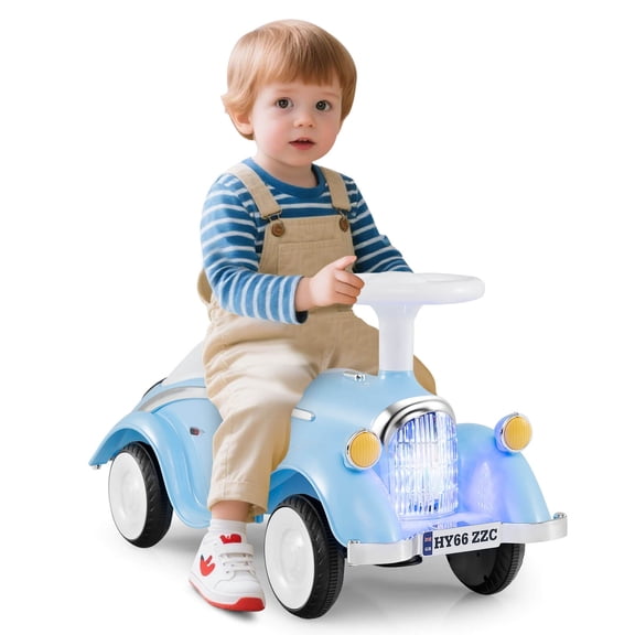 Infans Kids Ride on Push Car with Steering Wheel, Horn & Light, Under Seat Storage
