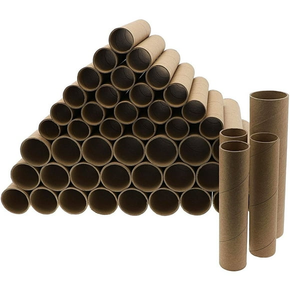 Brown Paper Cardboard Craft Tube Rolls (50 Pack)