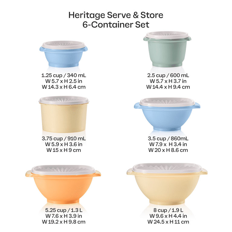 Tupperware Heritage Serve & Store Food Storage Containers with