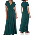 thumbnail image 4 of Baywell Long skirt Solid Color Dress Loose Dress Adjustable Waist V Neck Leisure Dress, 4 of 7
